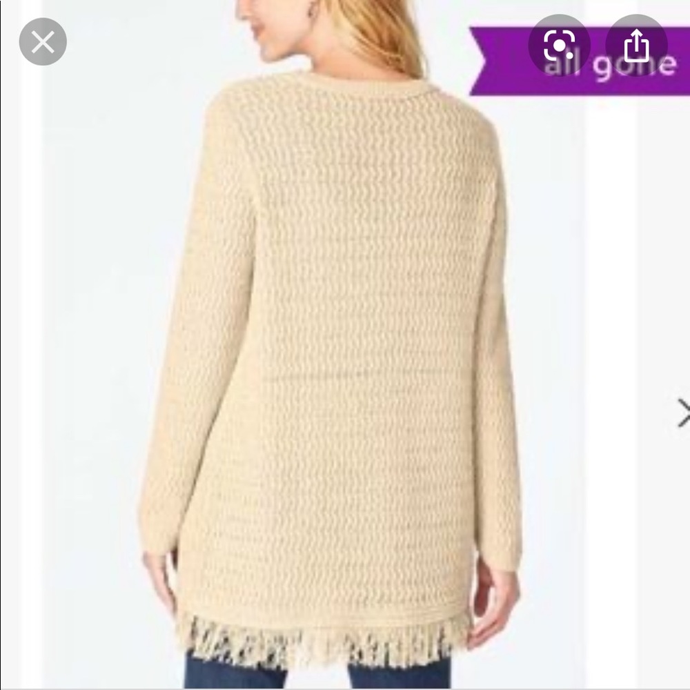 J. Jill Oatmeal Fringe Sweater Tunic - Picture 2 of 11